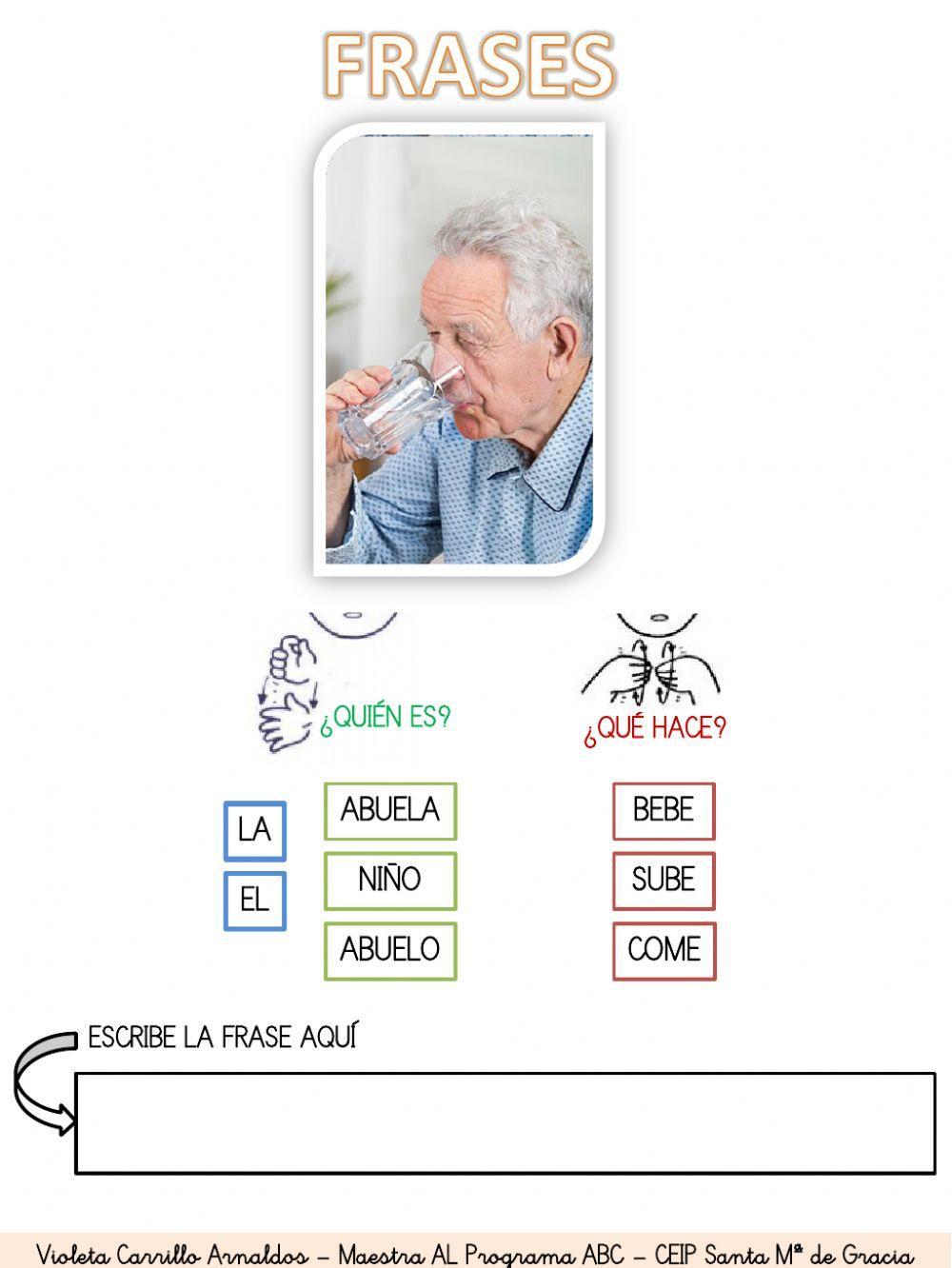 Estructuración de frases - SUJETO Y ACCIONES
