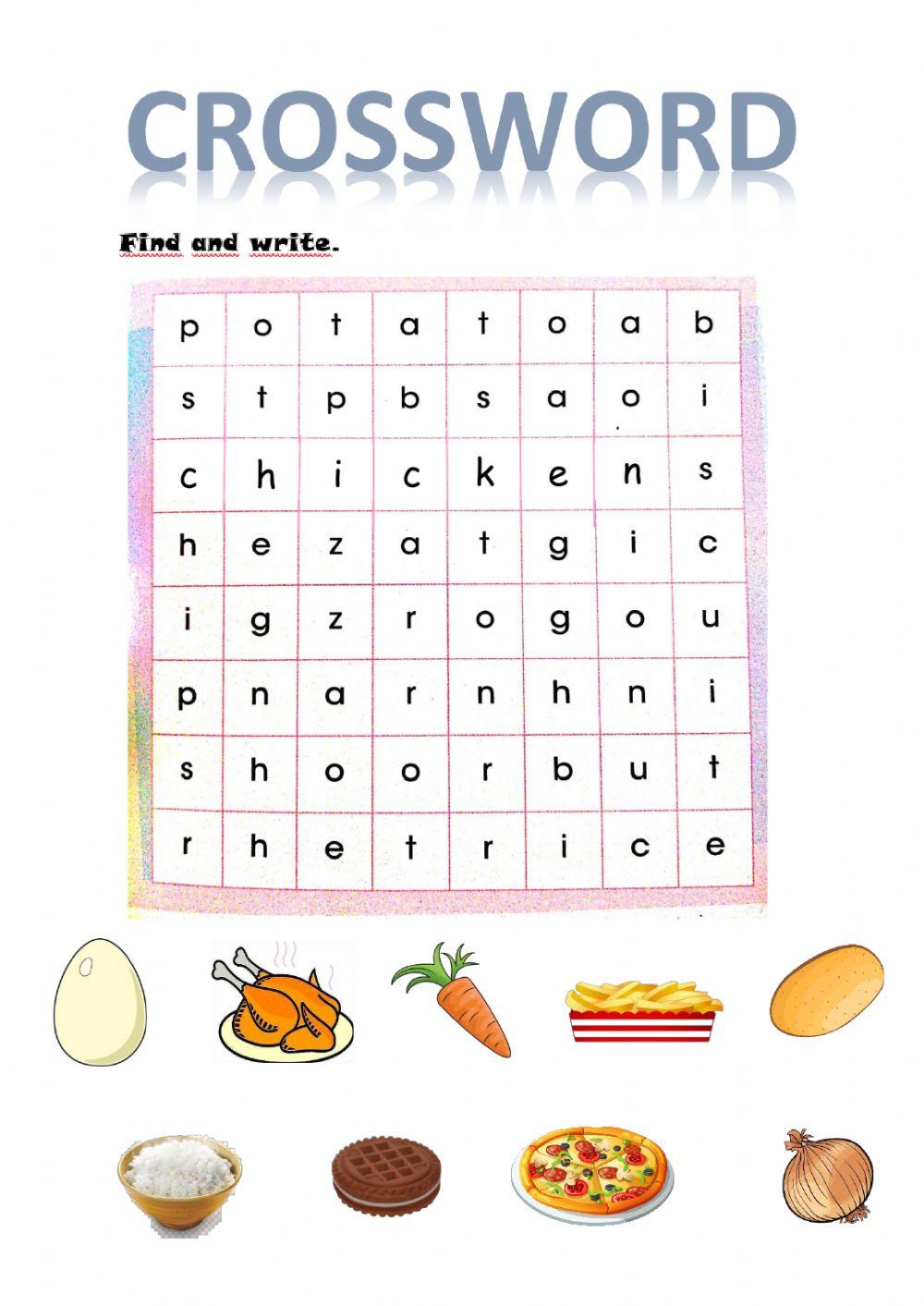 Crossword- Foods Crossword- Foods