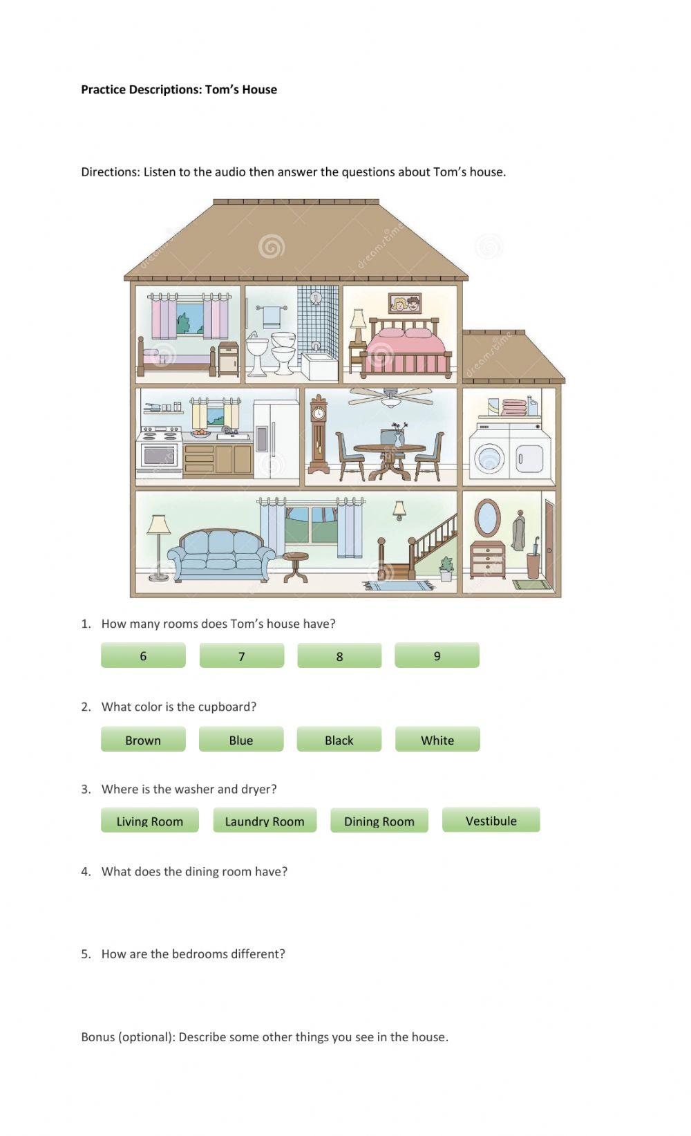 Descriptions Practice: House Items