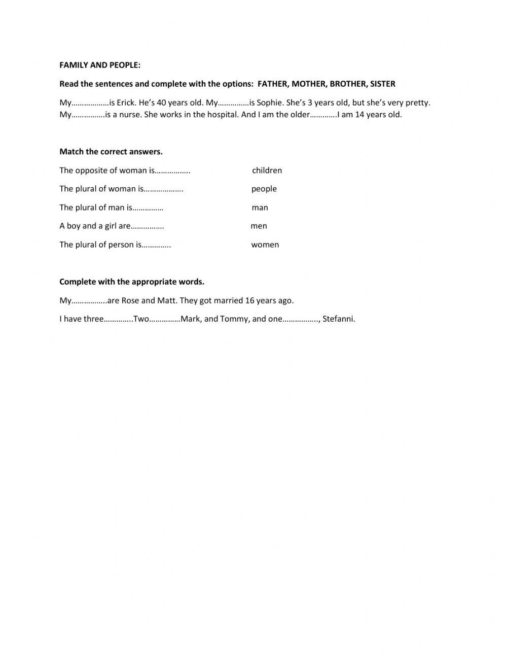 Family and people A1