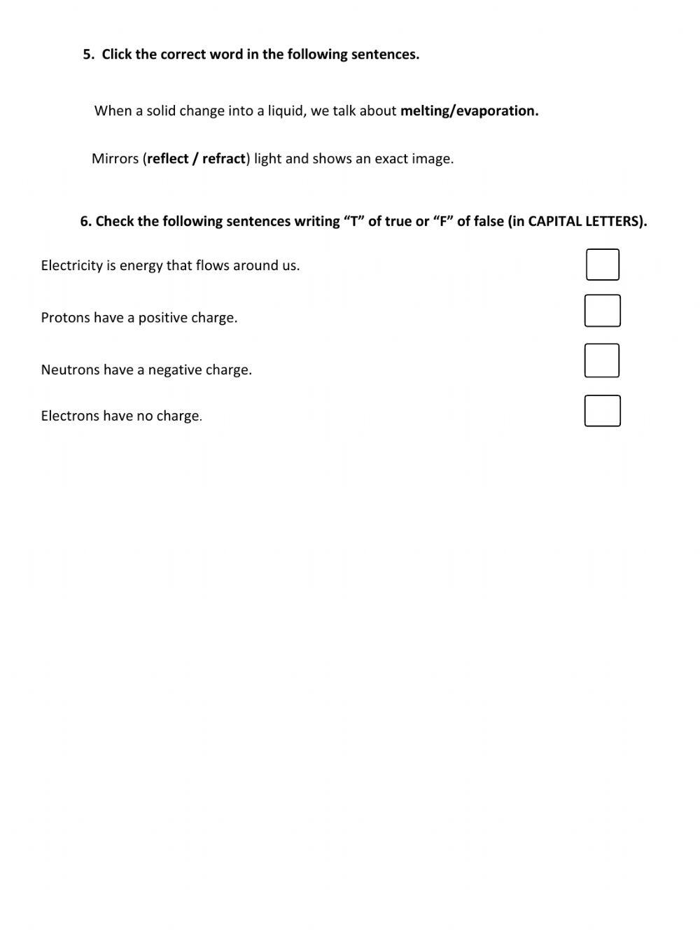 Recuperacion natural science 5º