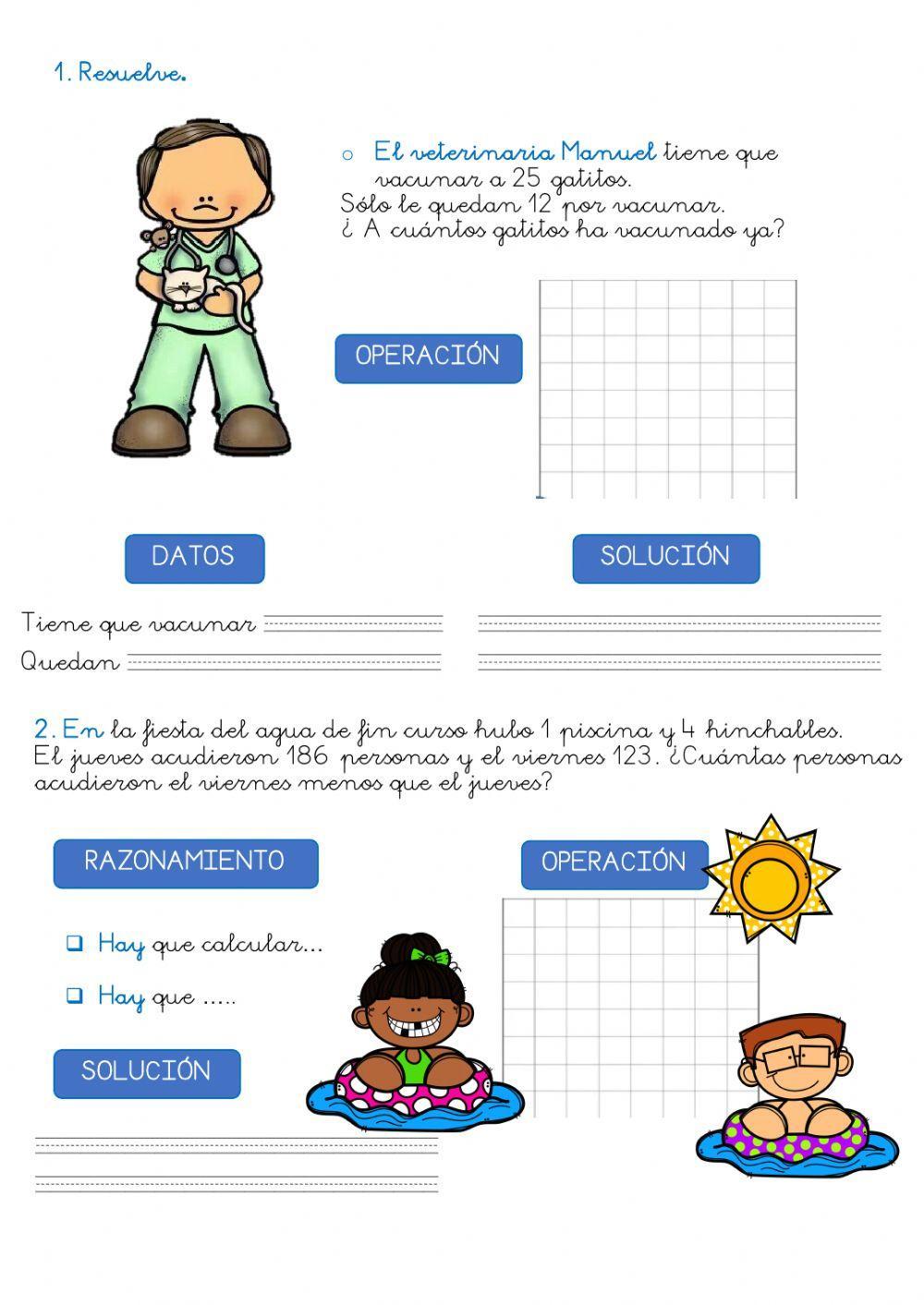 Problemas de cuántos más y cuántos menos. Problemas de cuántos más y cuántos menos.