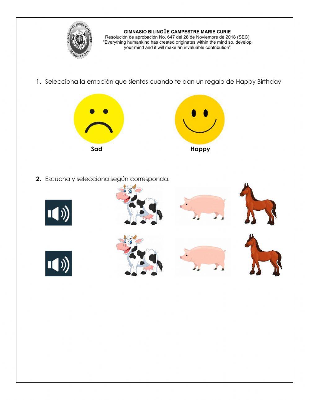 English test inclusion