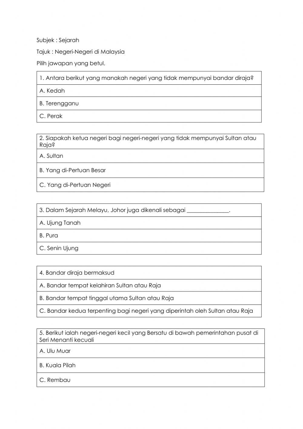 Negeri Negeri di Malaysia Part 1