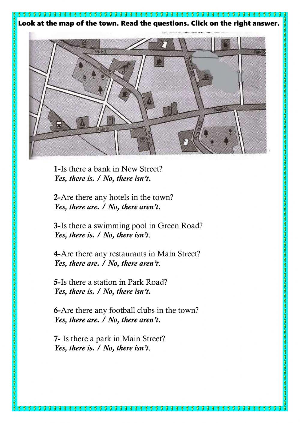 Look at the map. Choose the correct option