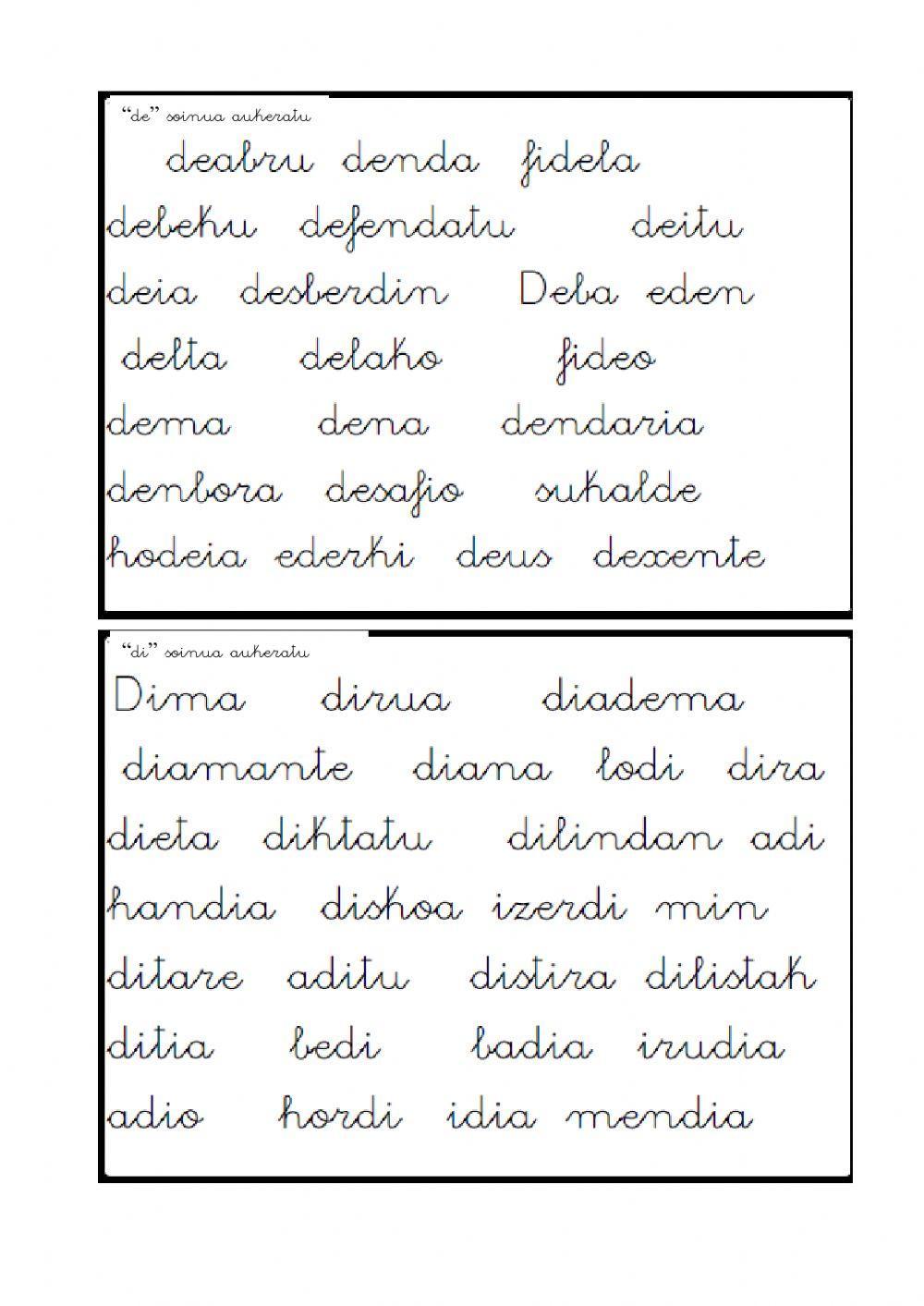 D hizkia- Aukeratu  DE-DI