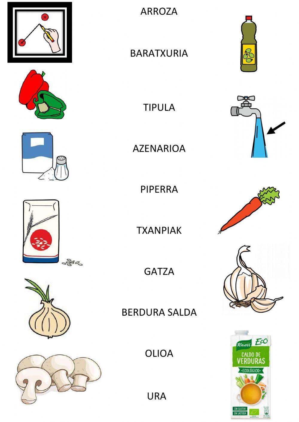 2. barazki paella  lotzeko ariketa