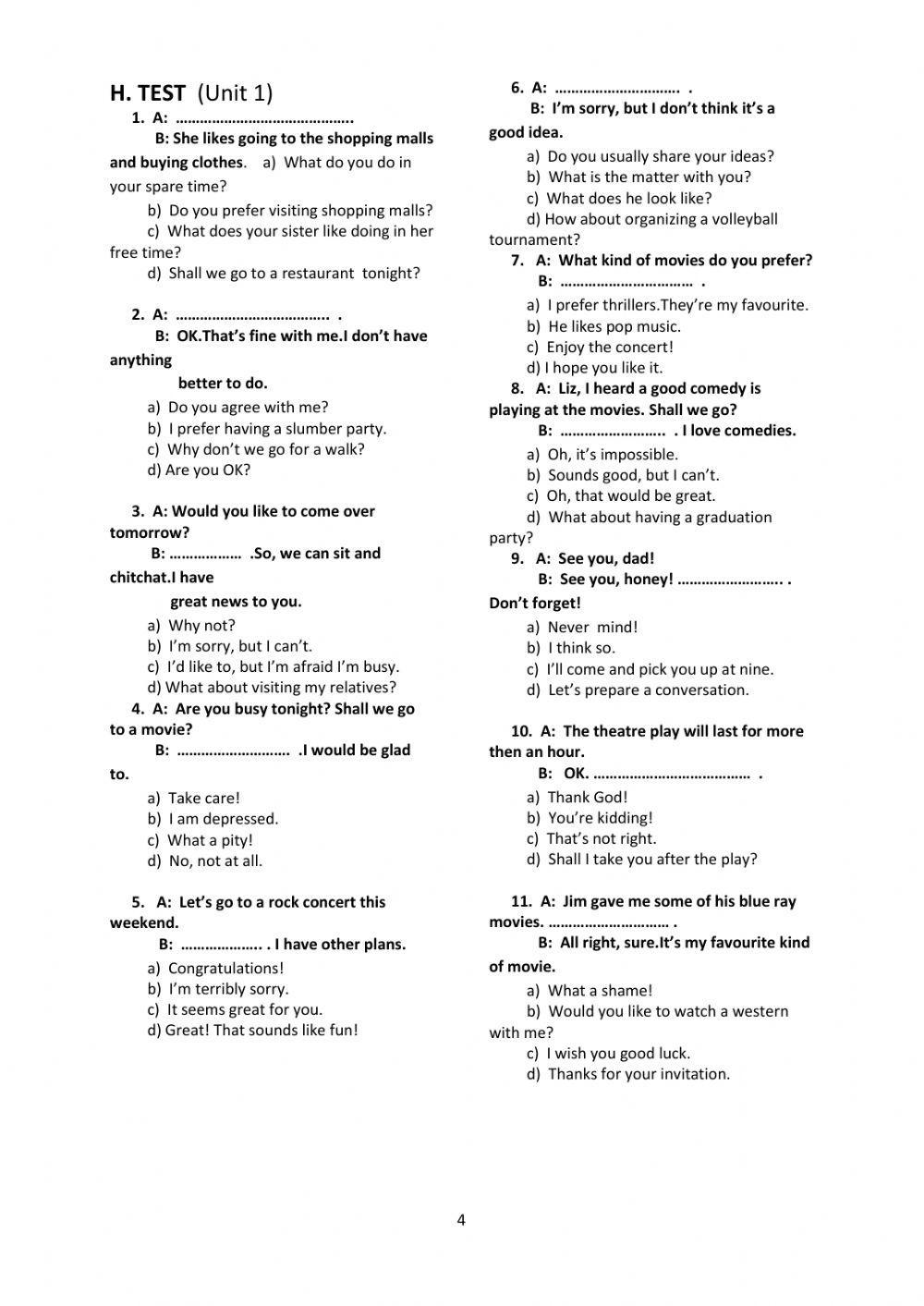 Summer 8th grades unit 1 friendship