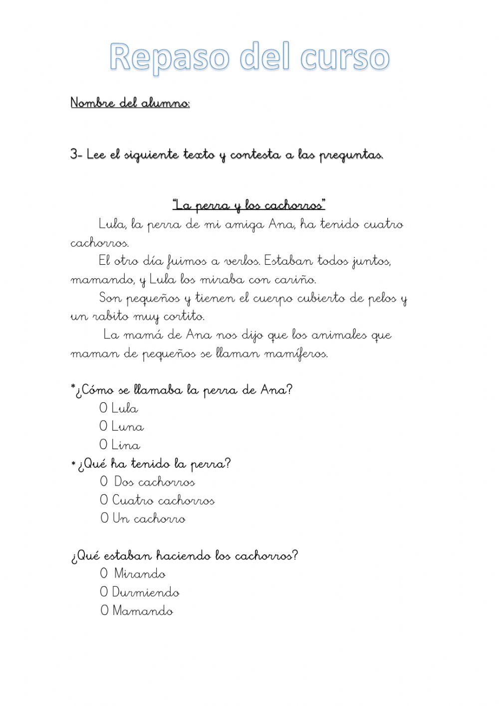 Evaluación final lengua 2