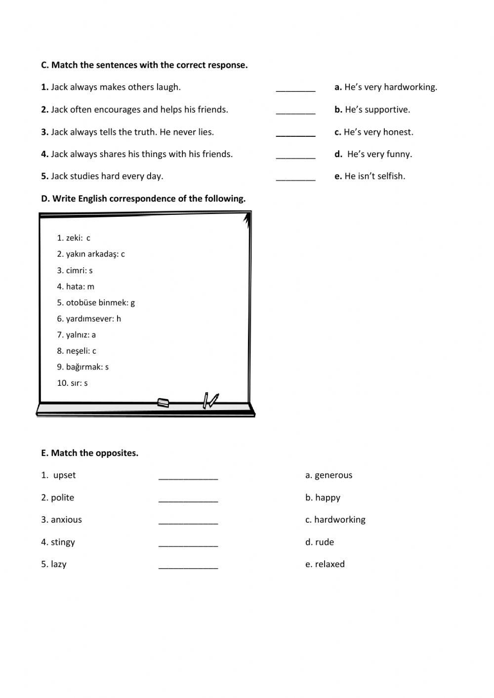 Summer 8th grades unit 1 friendship 2