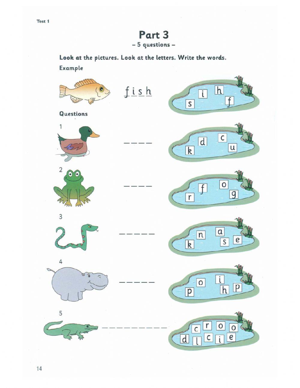 Starters - Reading and writing test