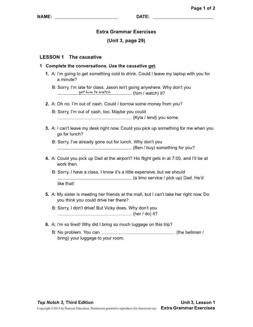 Causatives Extra Practice