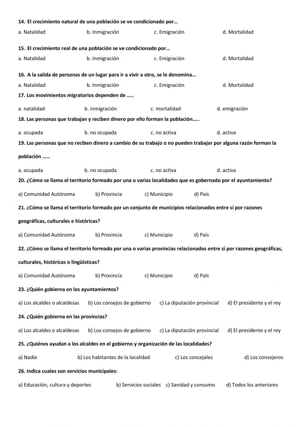 Población y organización de España