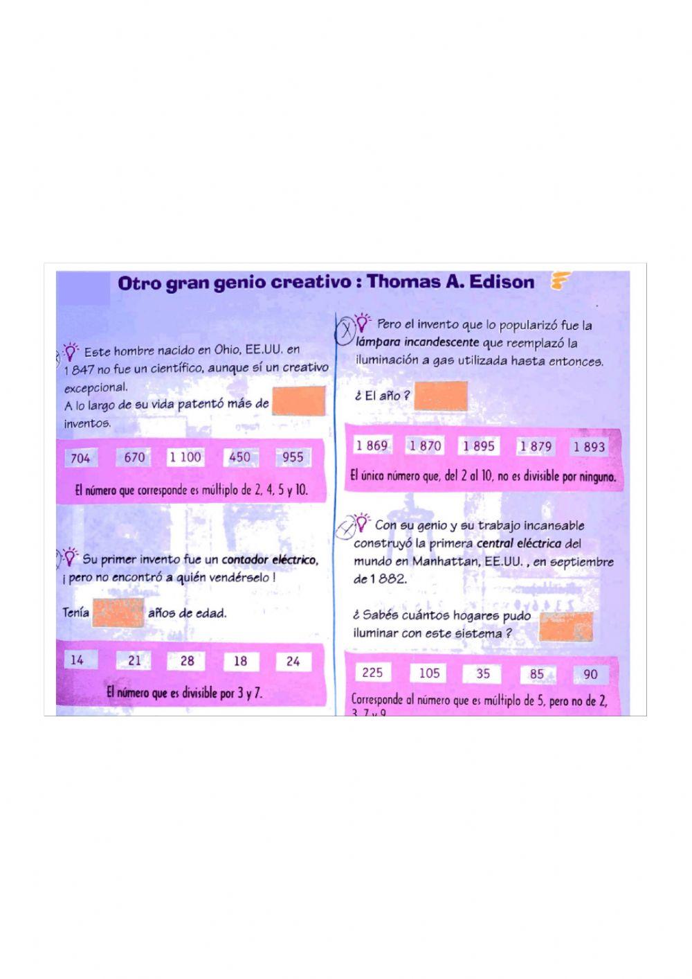 Práctica múltiplos y divisores