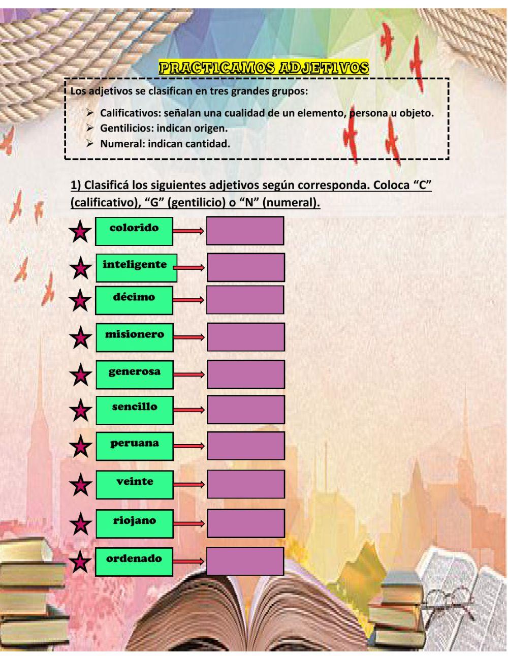 Practicamos adjetivos
