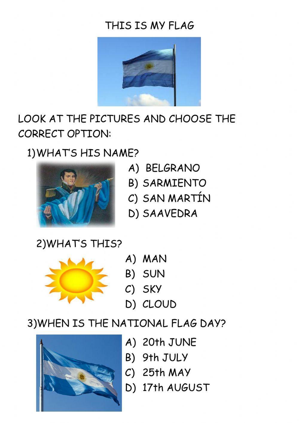 National flag day worksheet | Live Worksheets