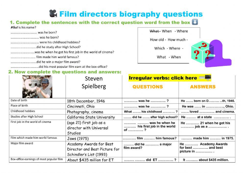 Film directors biography questions