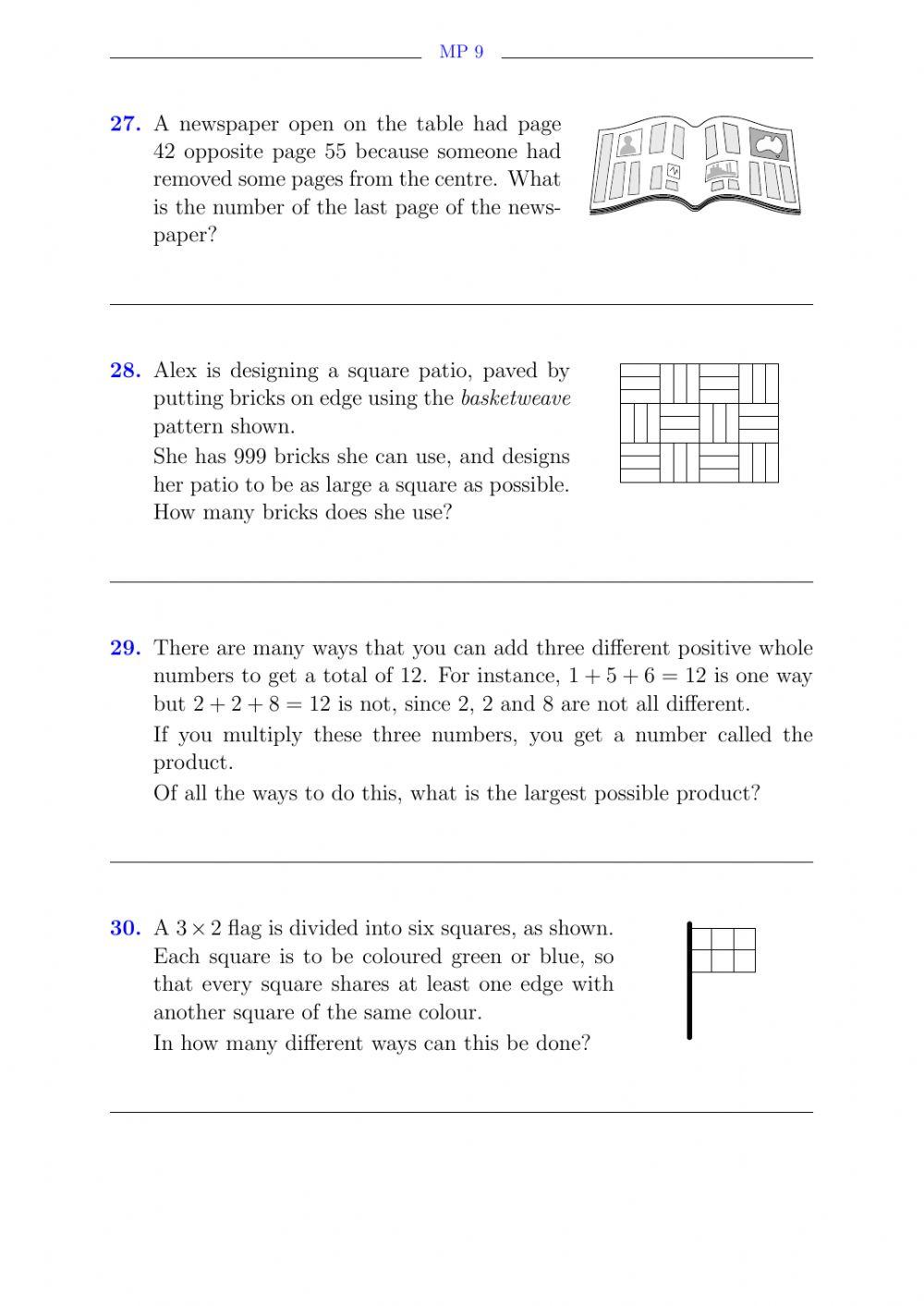 AMC Math Challenge- LEVEL 1(Grade 3,4)