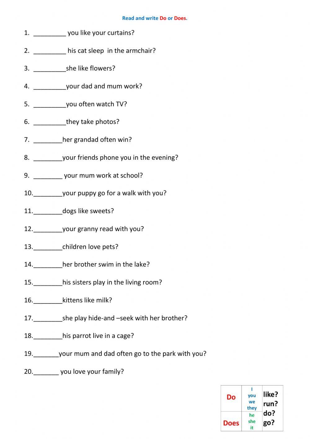 275500 | Do or Does | CenterLingvo | LiveWorksheets