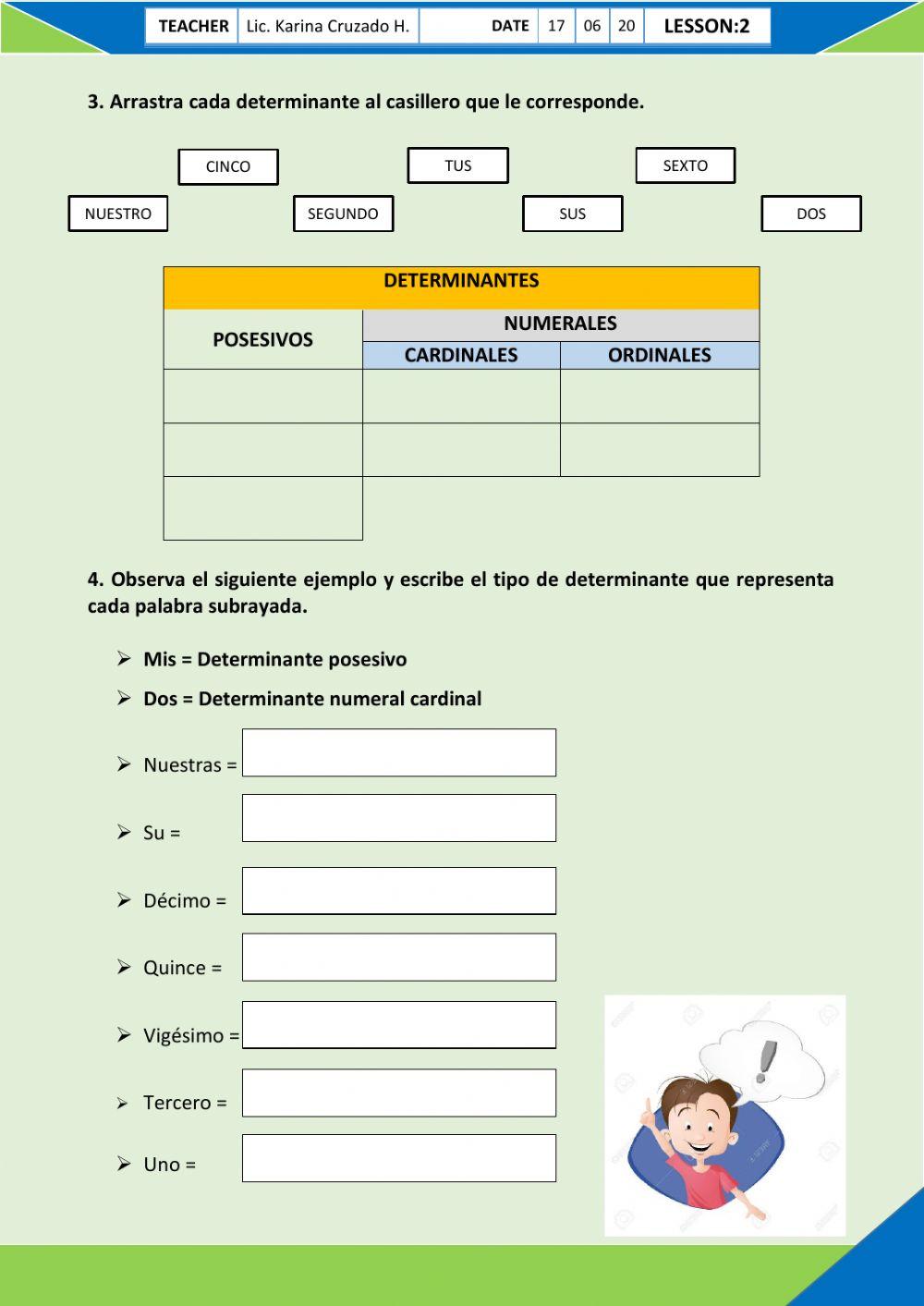 Actividad de refuerzo - Determinantes