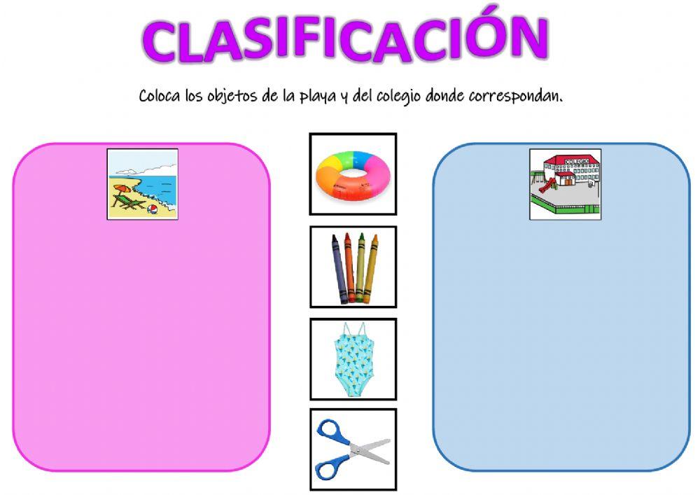 Clasificación Playa - Colegio