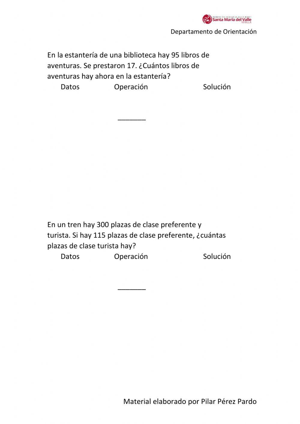 Problemas sumas y restas con llevadas 2