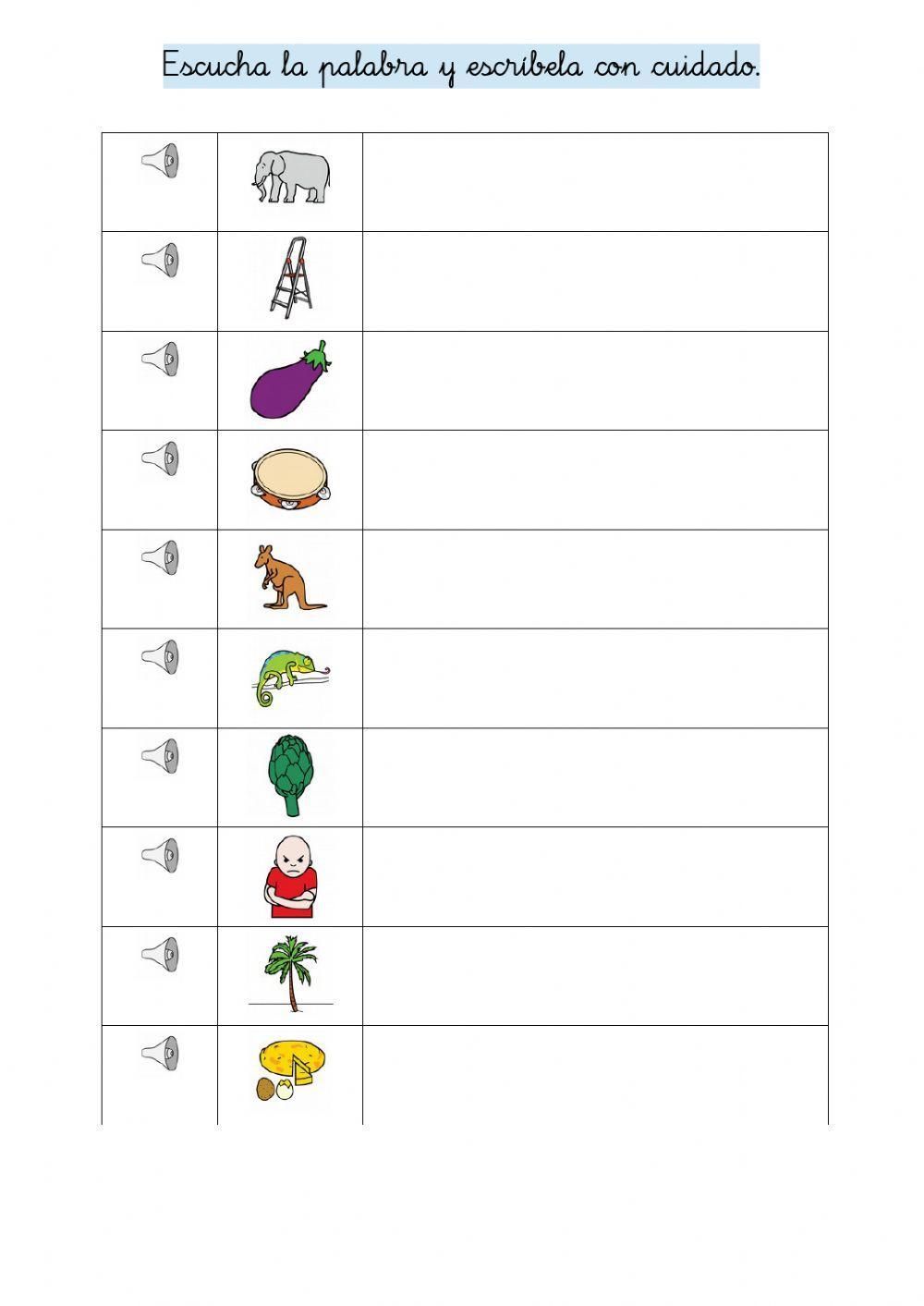10 palabras con sílabas inversas y mixtas