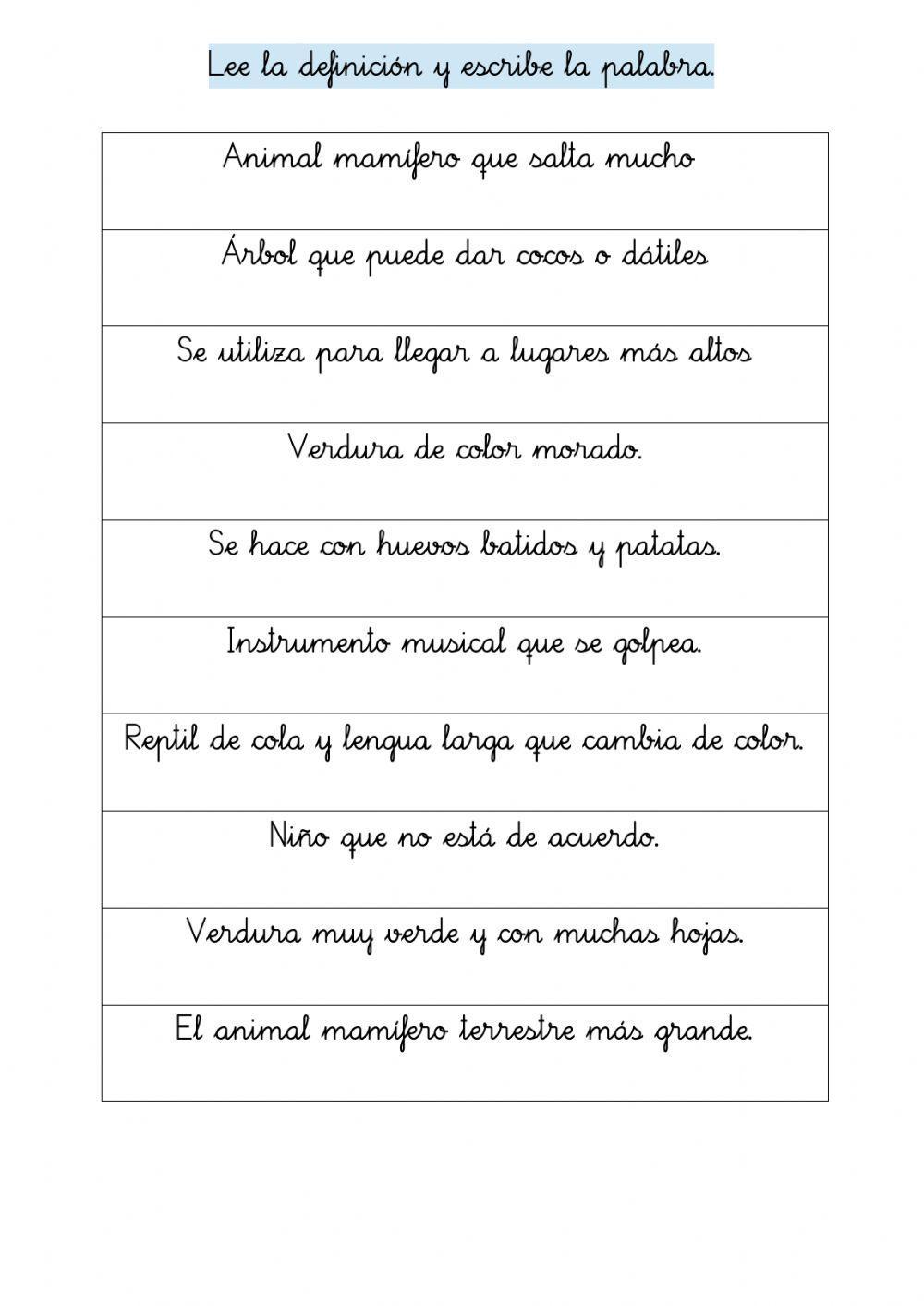 10 palabras con sílabas inversas y mixtas