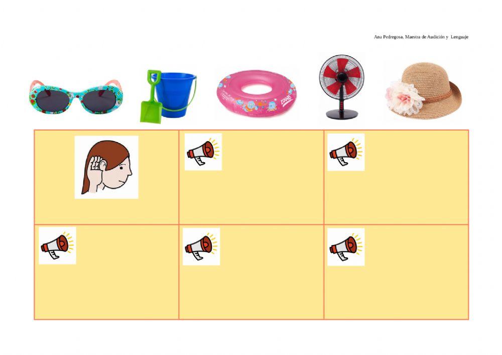 Escucha y relaciona Objeto- Uso (Verano)