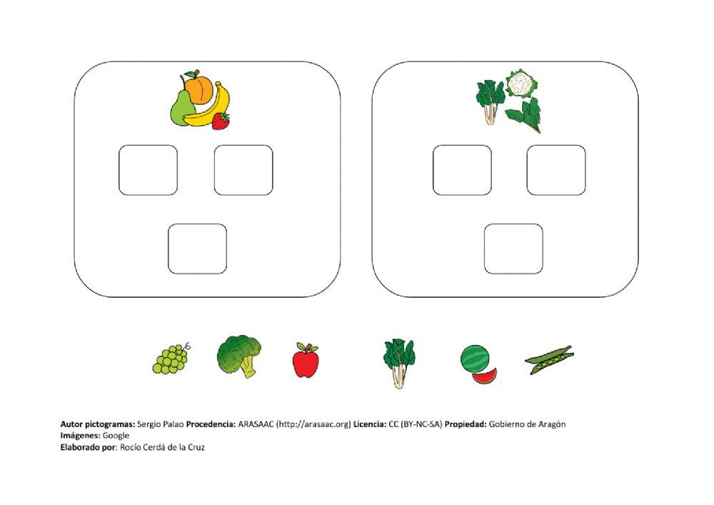 Clasificar frutas y verduras