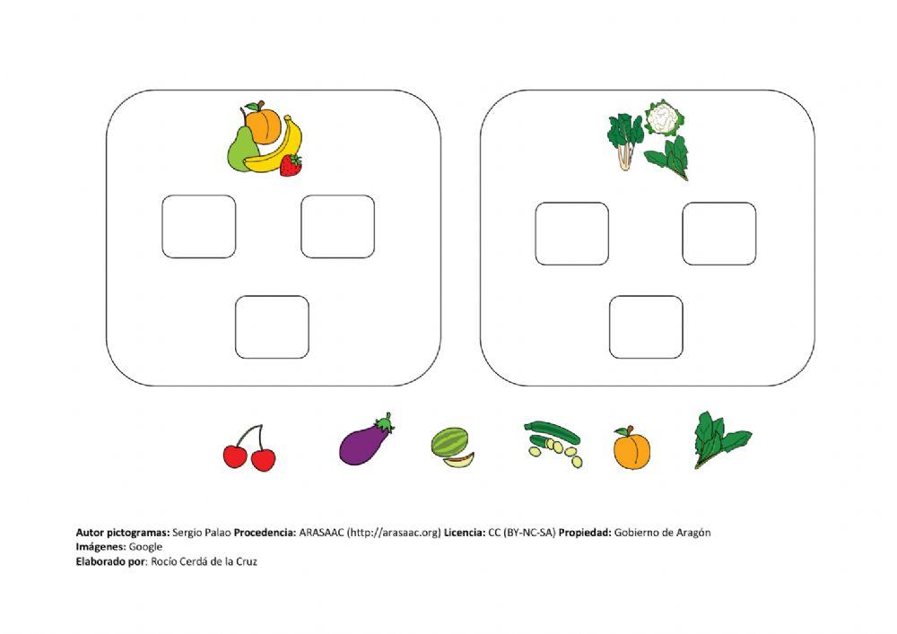 Clasificar frutas y verduras