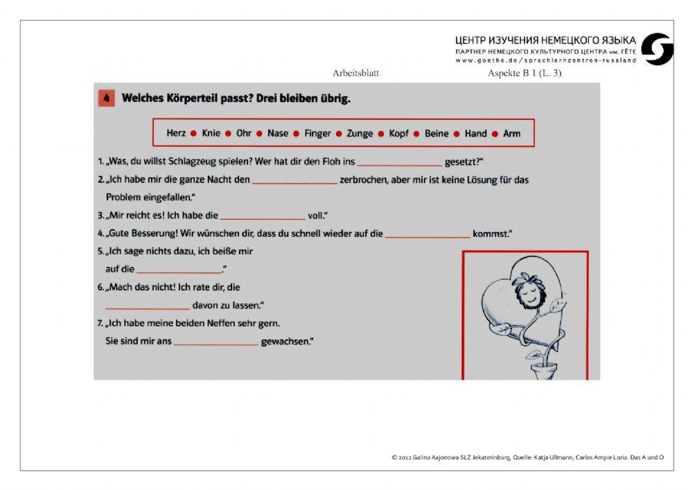 Feste Redewendungen mit Körperteilen