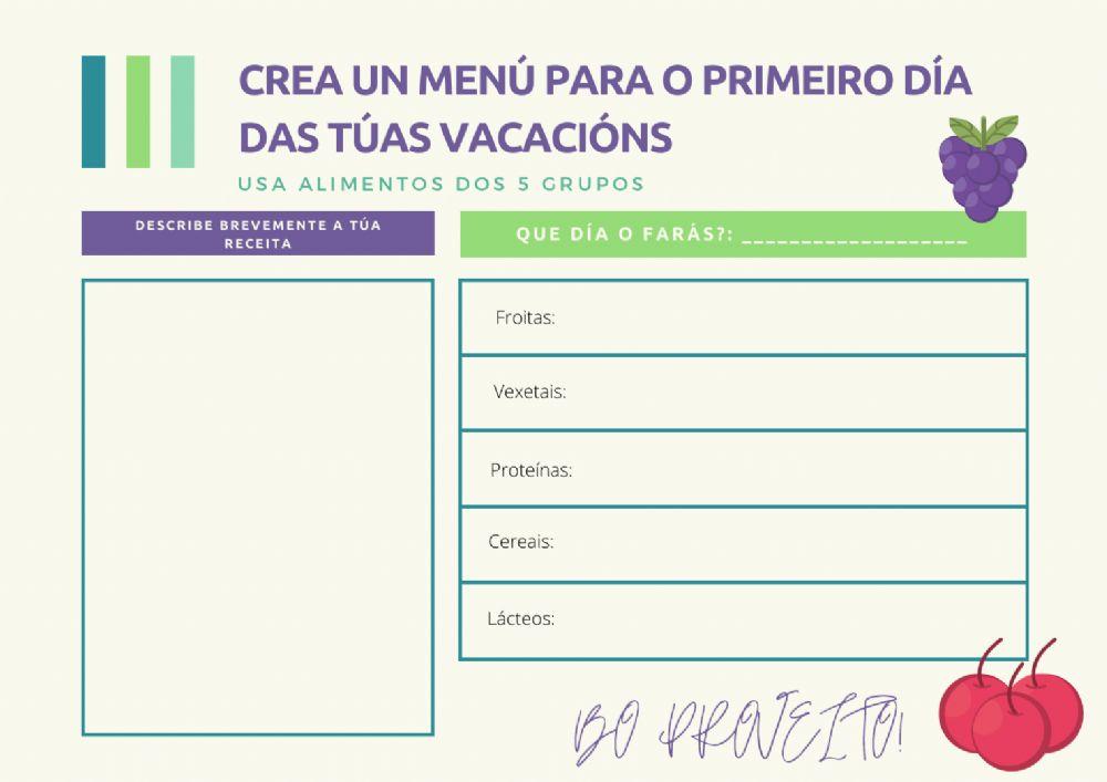 My plate. Menú saudable