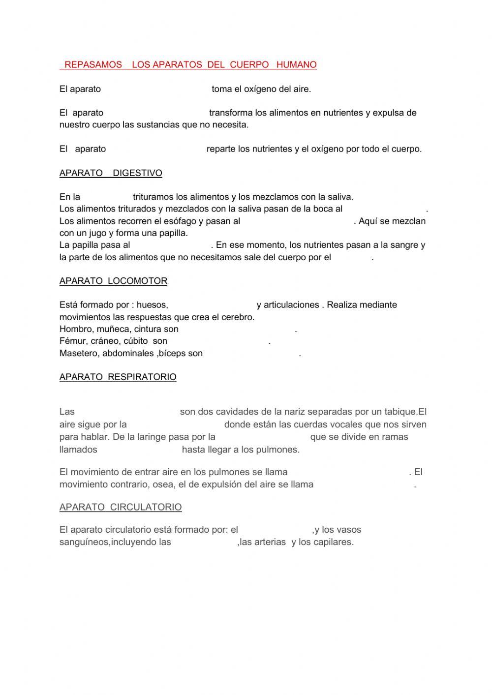 Aparatos del cuerpo humano