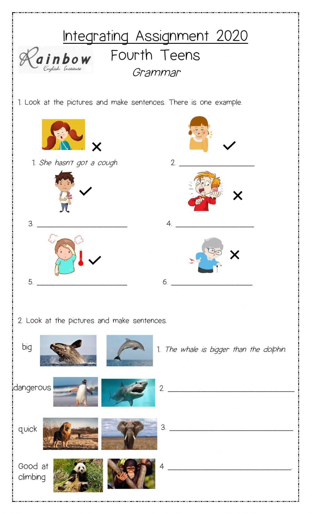 Grammar exam 4th teens