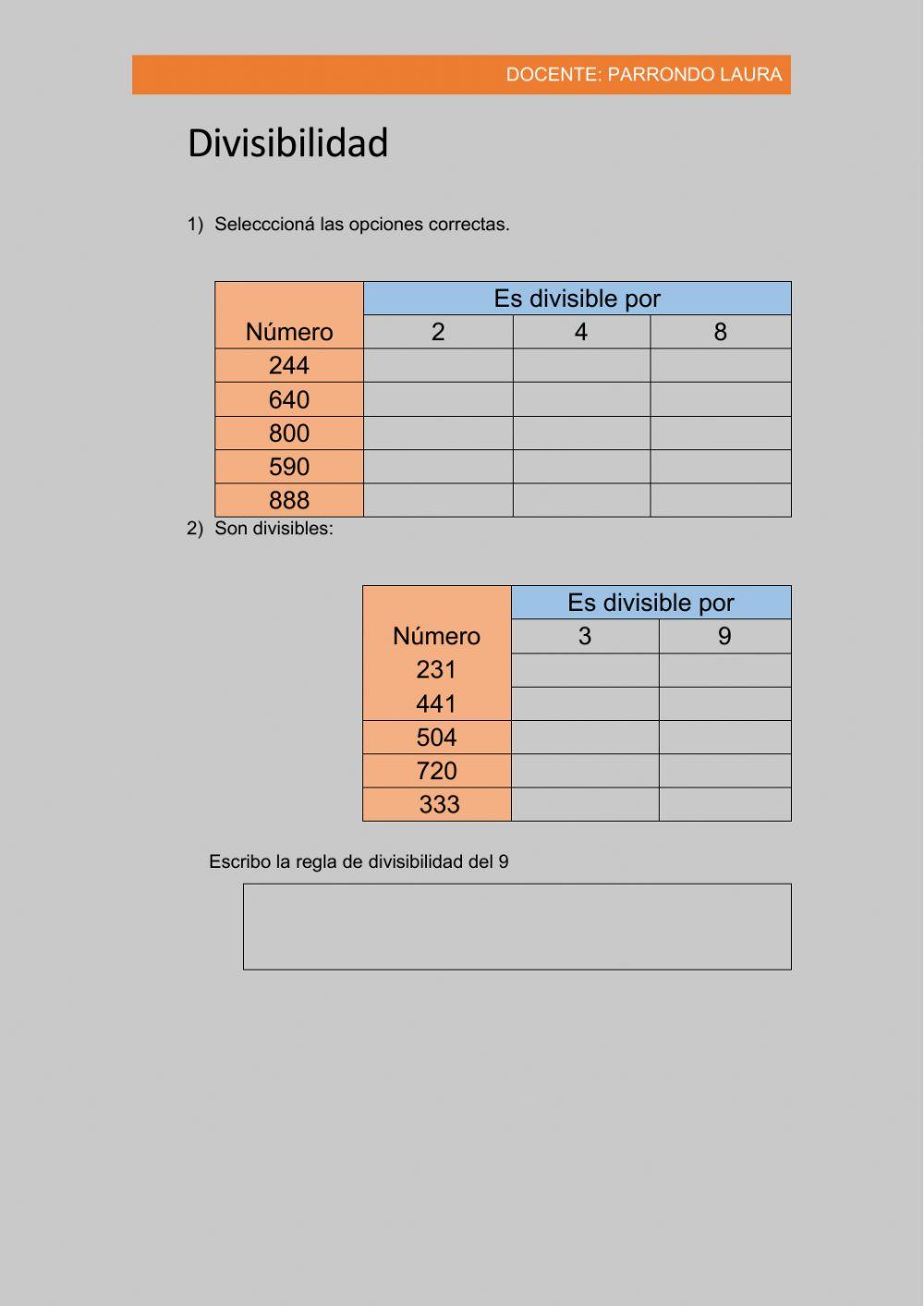 Divisibilidad ¿A ver qué sabemos?