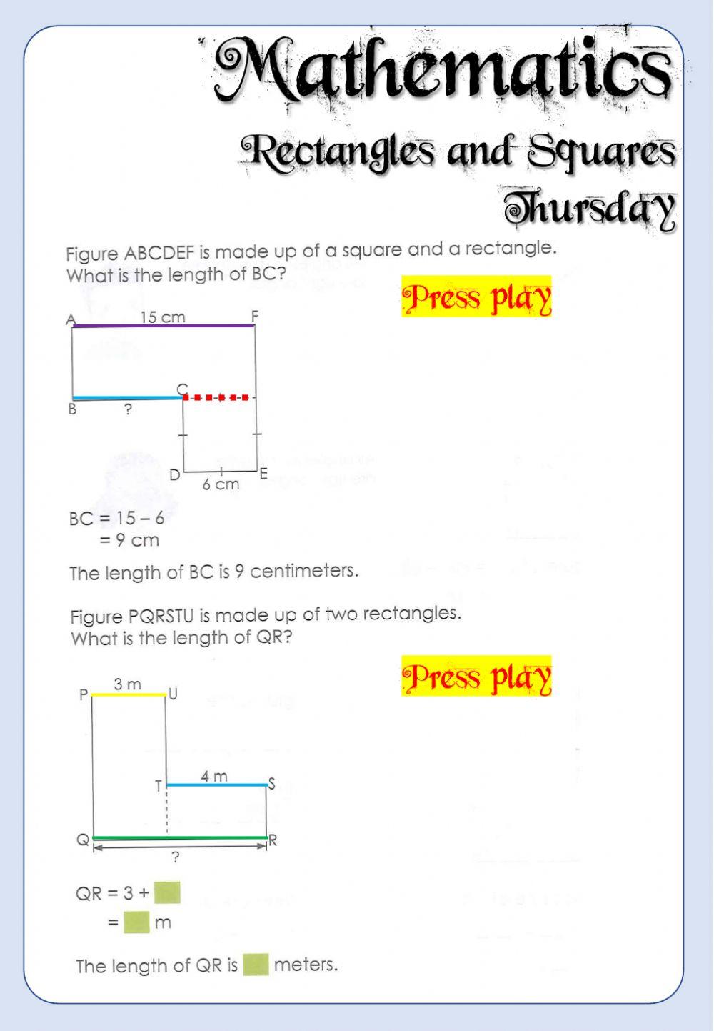 Week 18 - Mathematics - Thursday 6