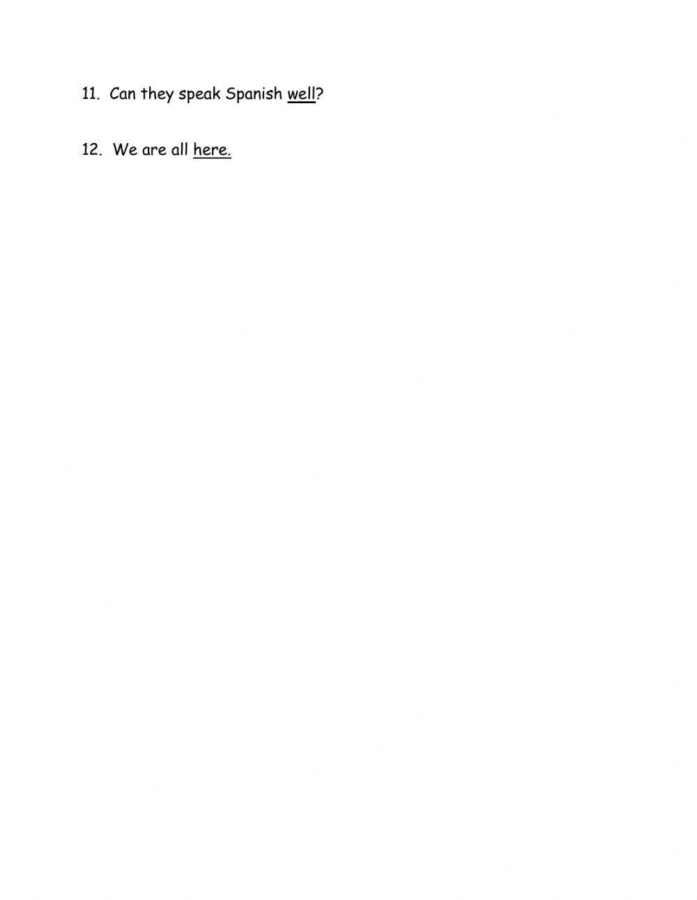 Identifying Parts of Speech