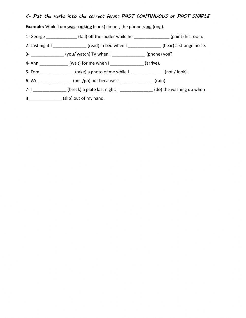 Simple past or Past continuous