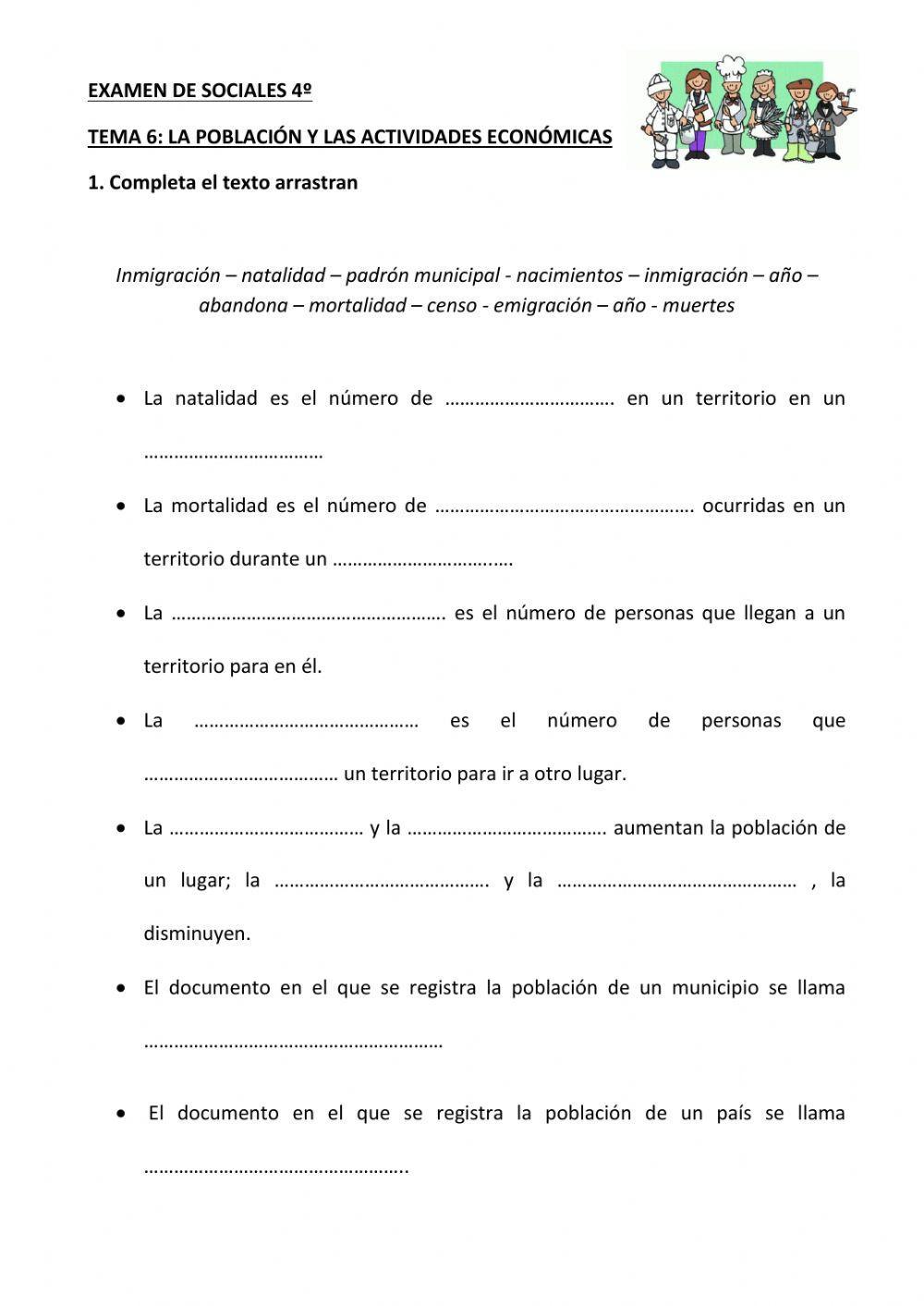 Examen de sociales tema 6