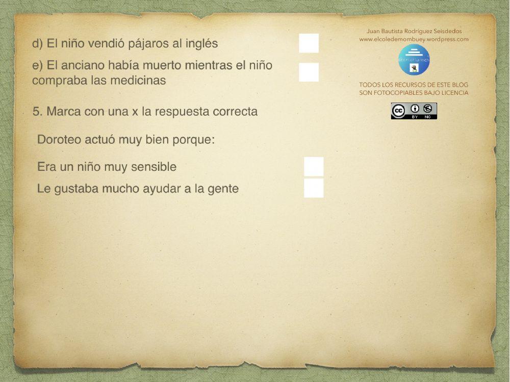 Ficha de comprensión lectora 17-6 3º