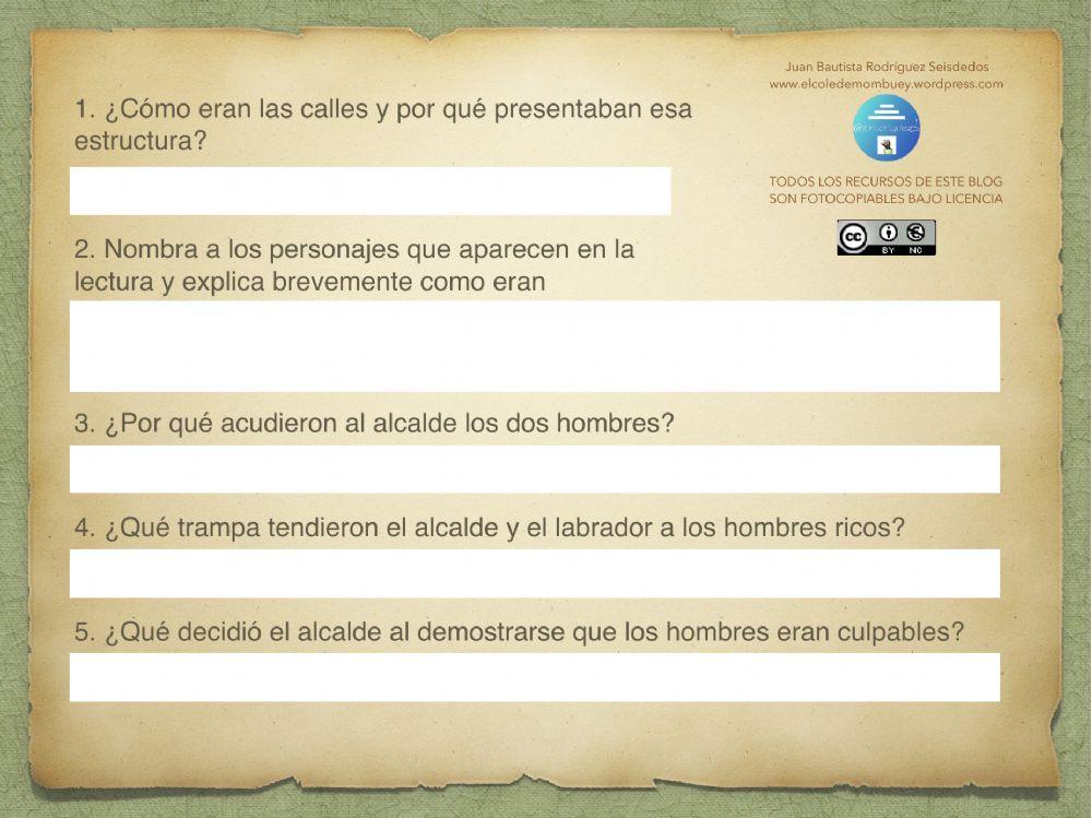 Ficha de comprensión lectora 17-6 6º
