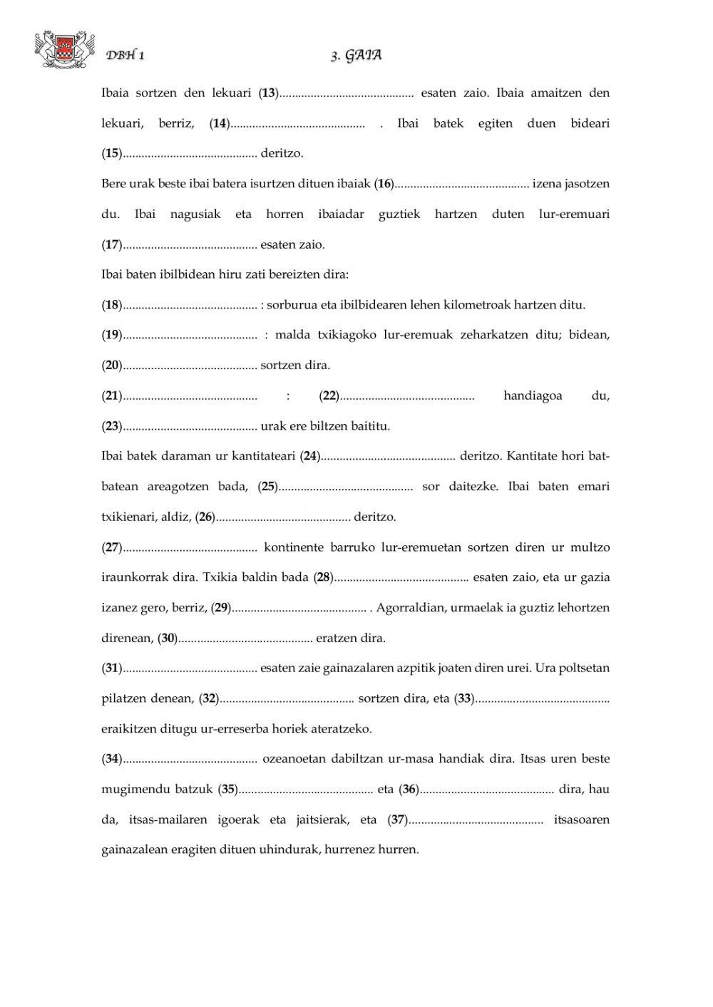 (DBH 1) Urak (1) laburpena