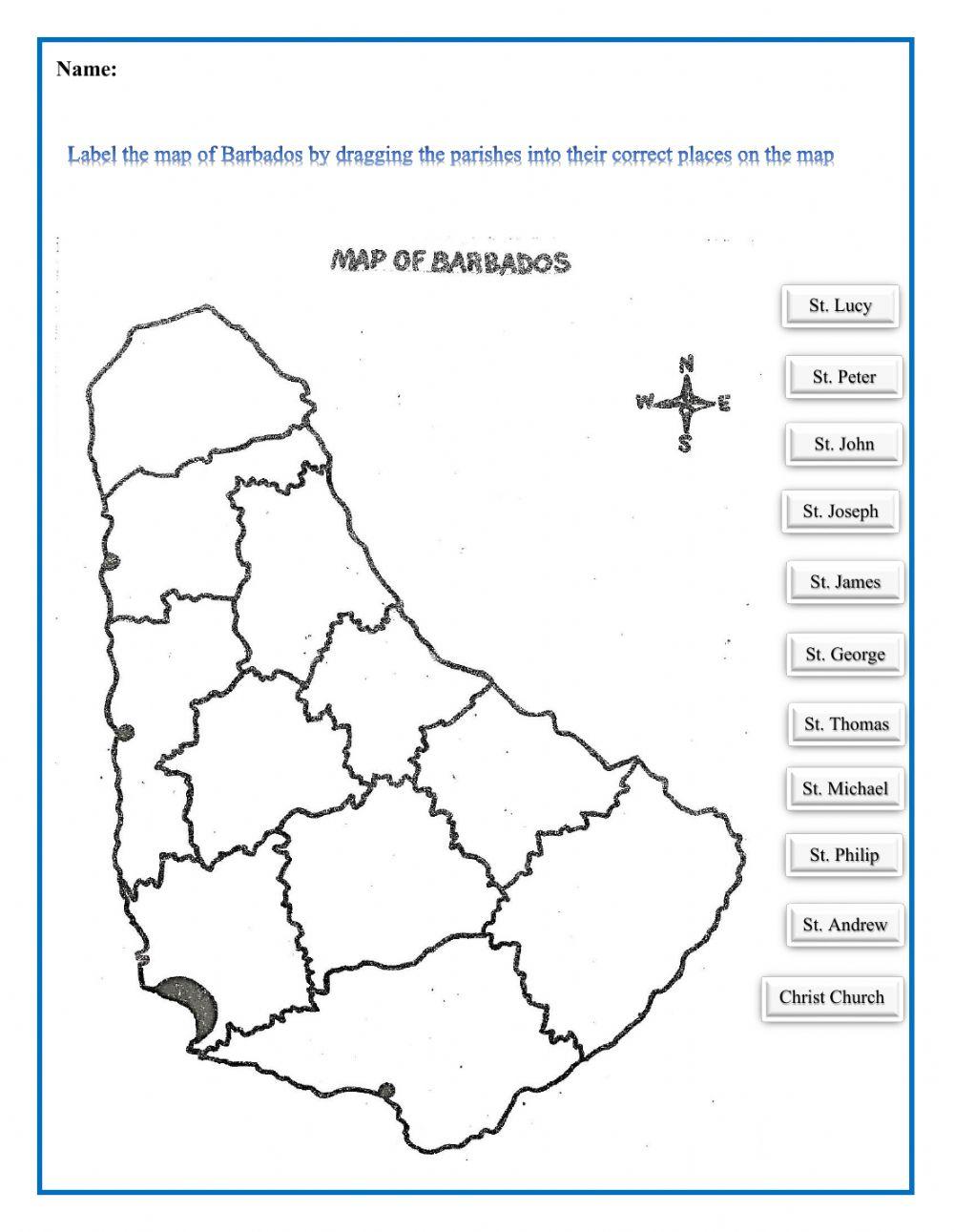 276531 Map of Barbados Worksheet Neil0Springer1