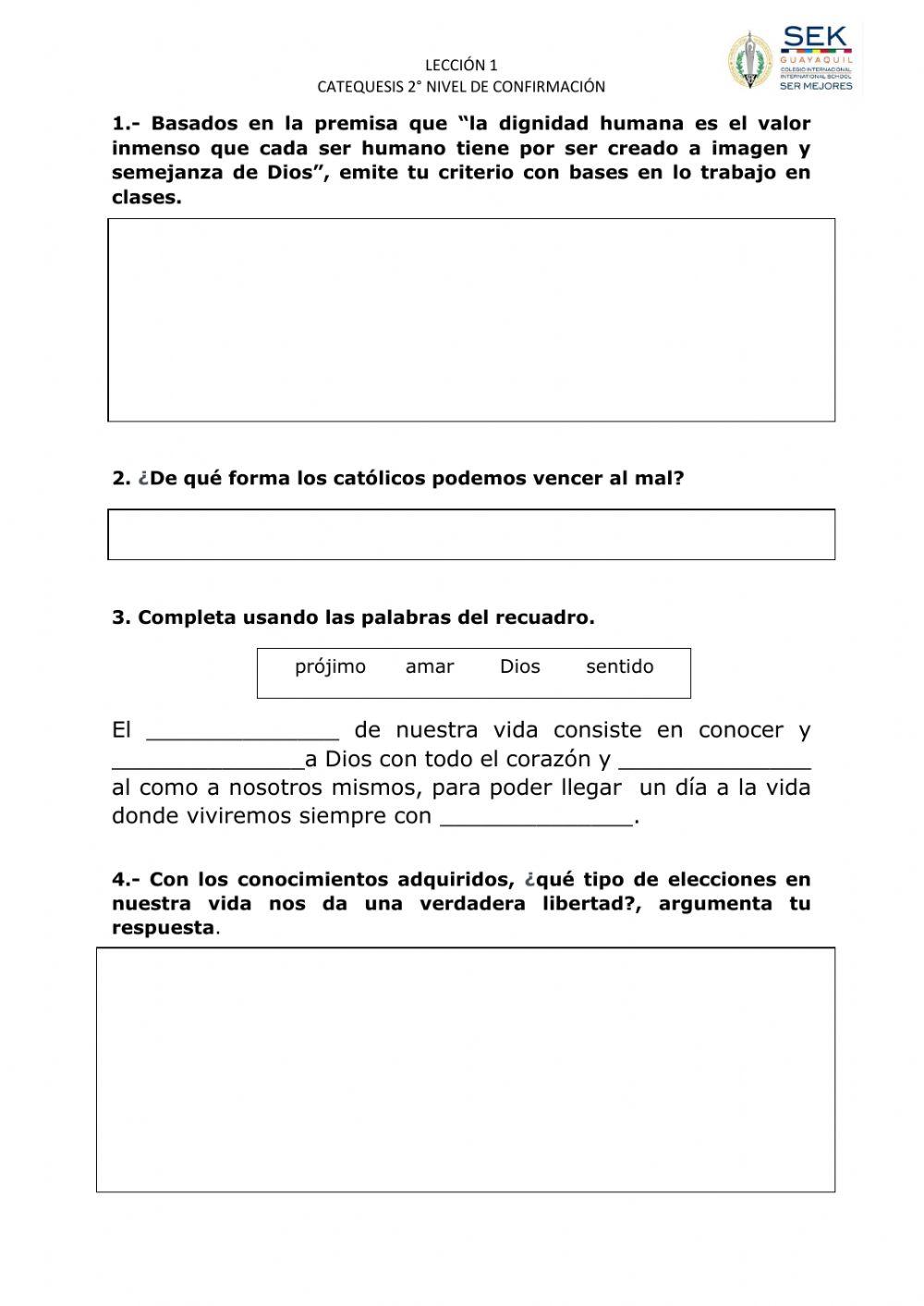 Lección catequesis de confirmación