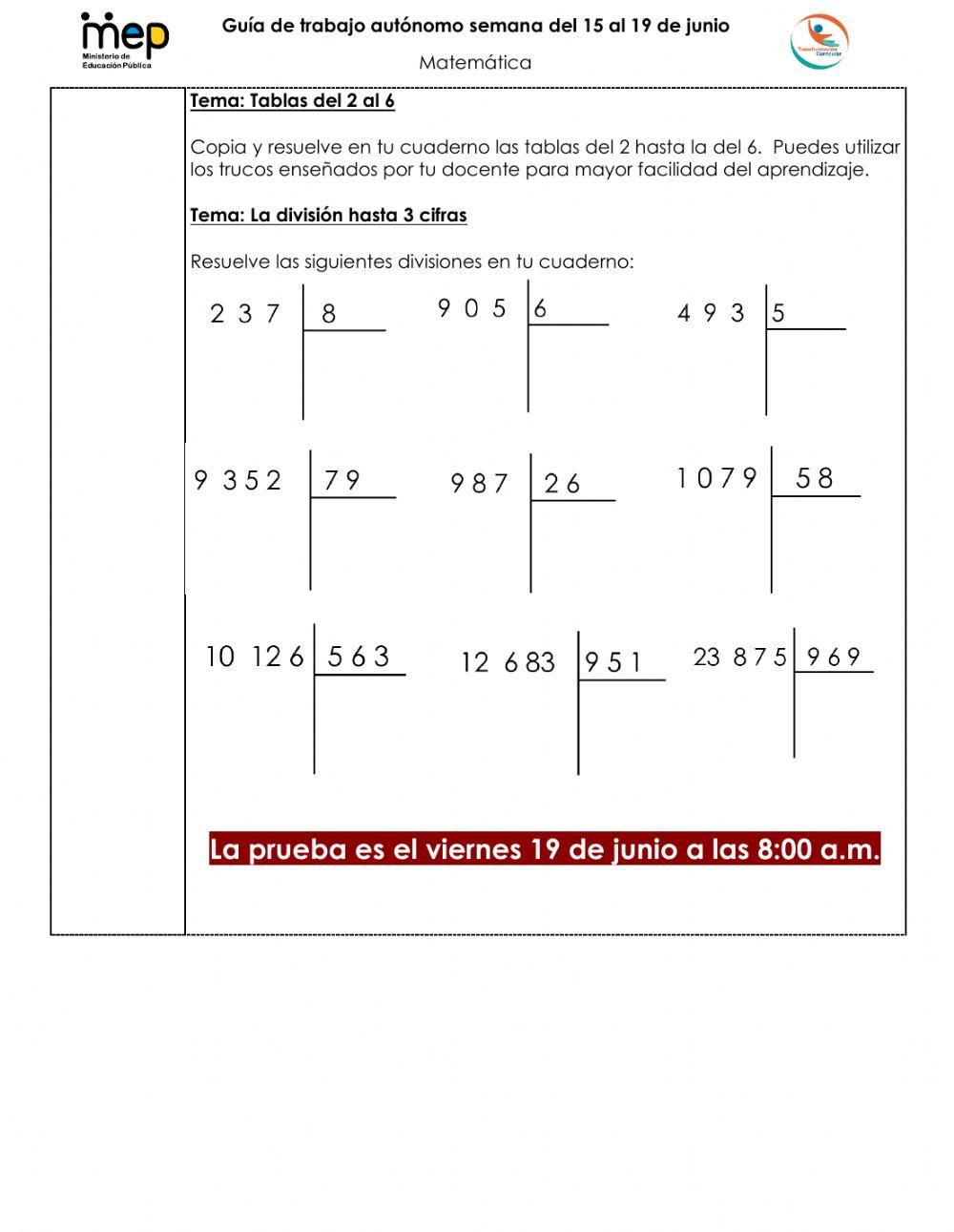 GTA 15 al 19 junio Matemática