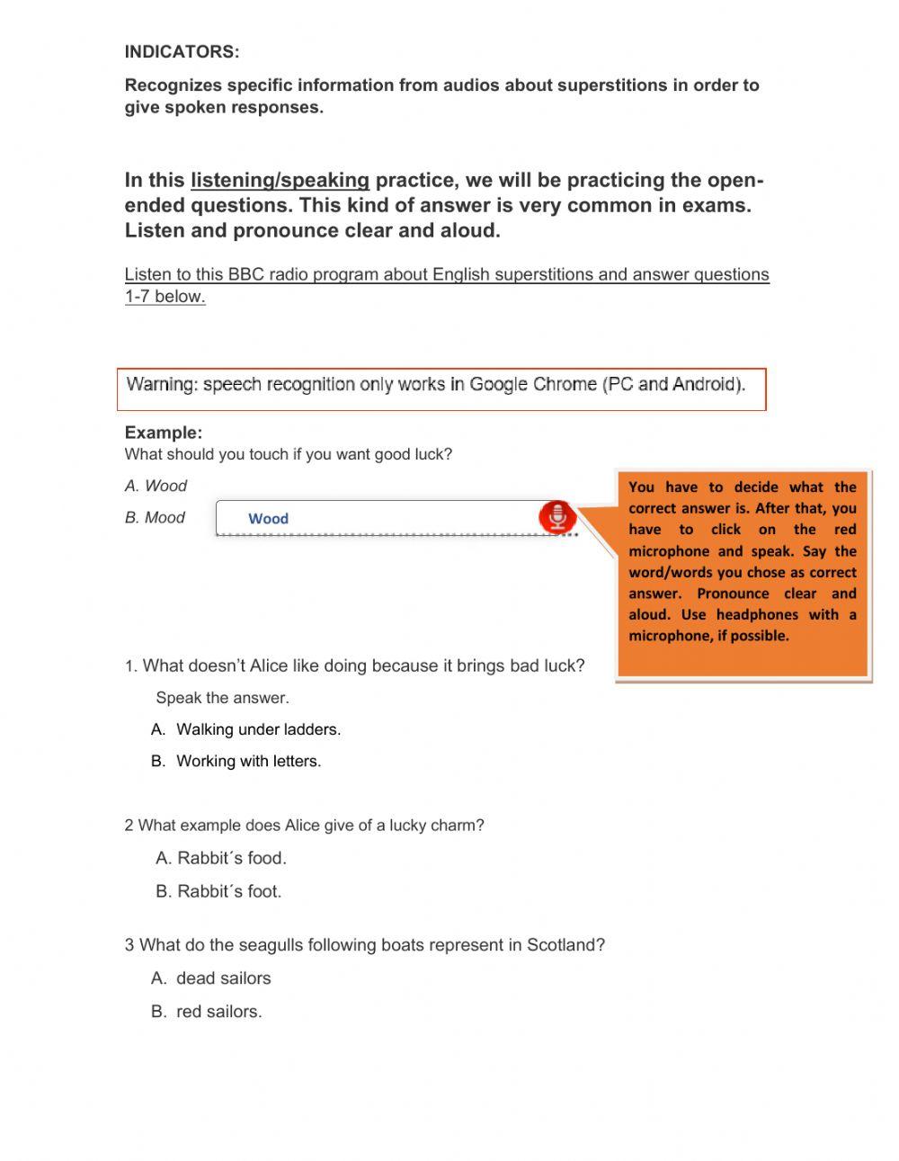 Speaking about superstitions