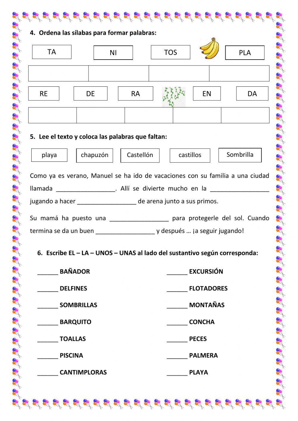 Actividades de lengua