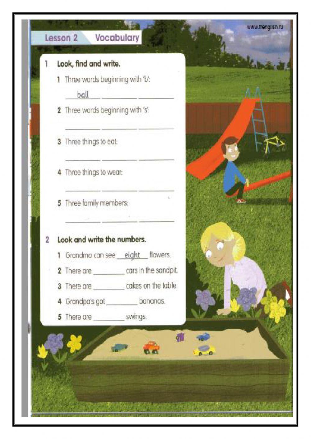 Look , Find and write