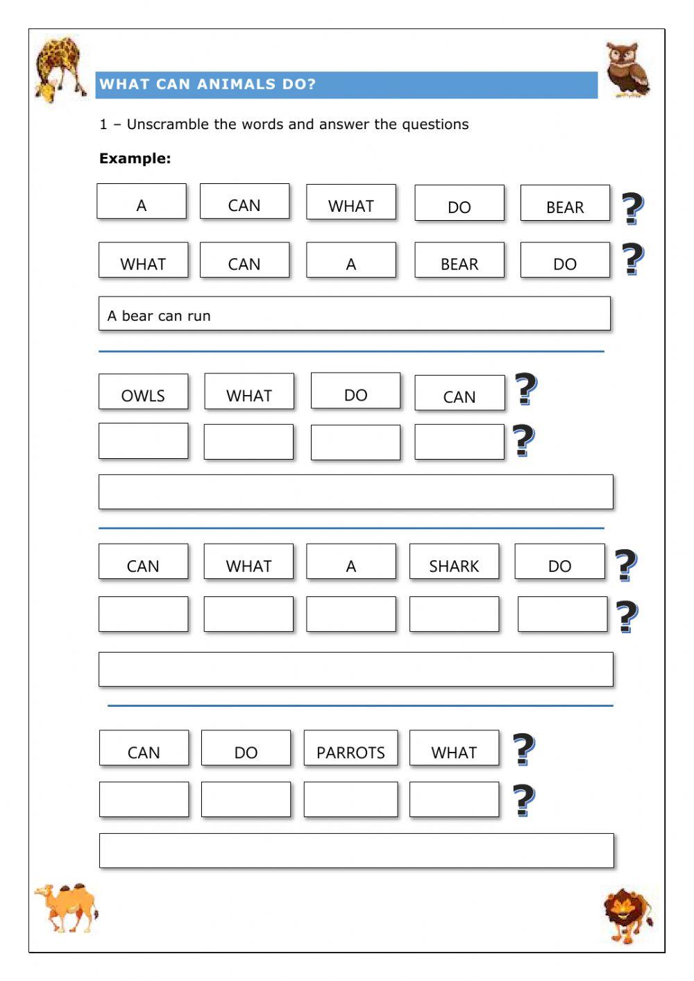 What can animals do?
